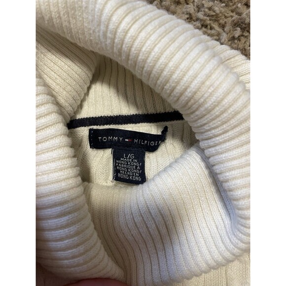 Tommy Hilfiger Women's Turtleneck Pullover Sweater, White, Size L - Picture 6 of 8